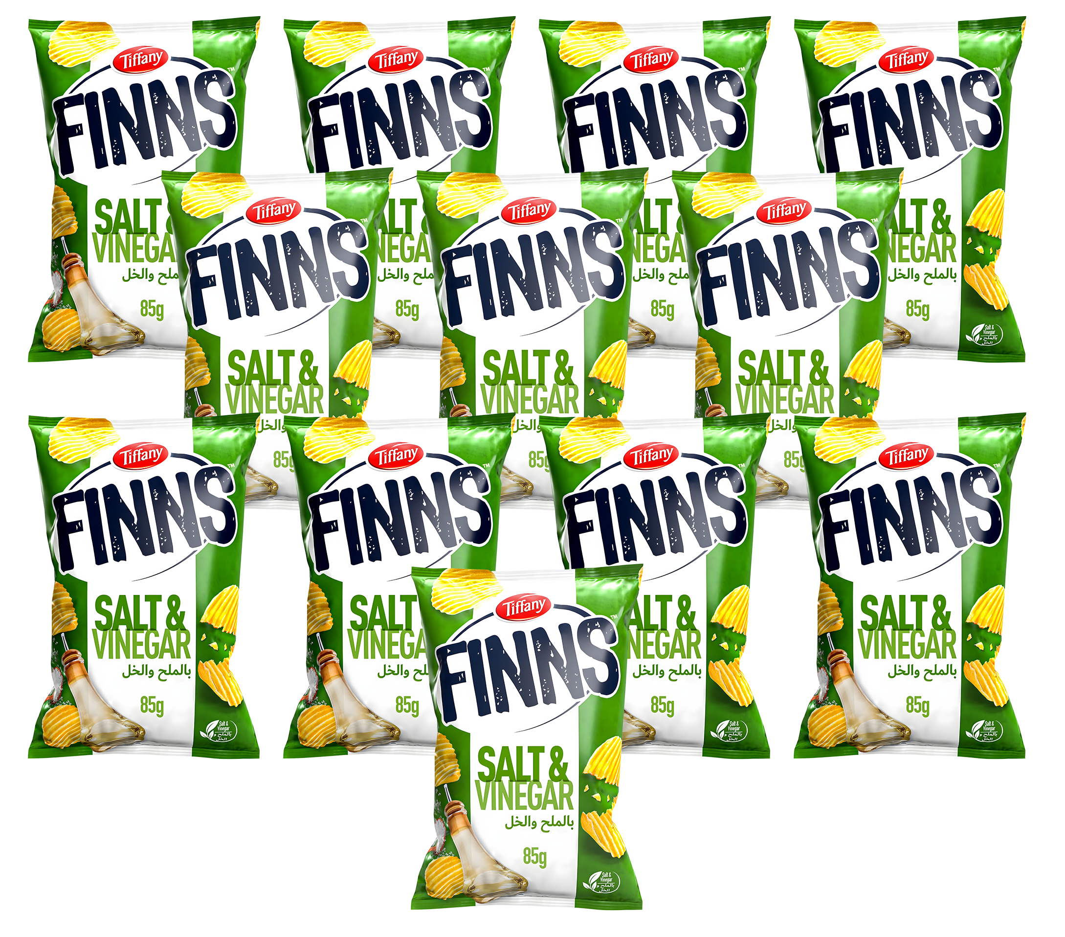 Finns Tiffany Crinkled Potato Chips 12x 85g Pouch Salt & Vinegar