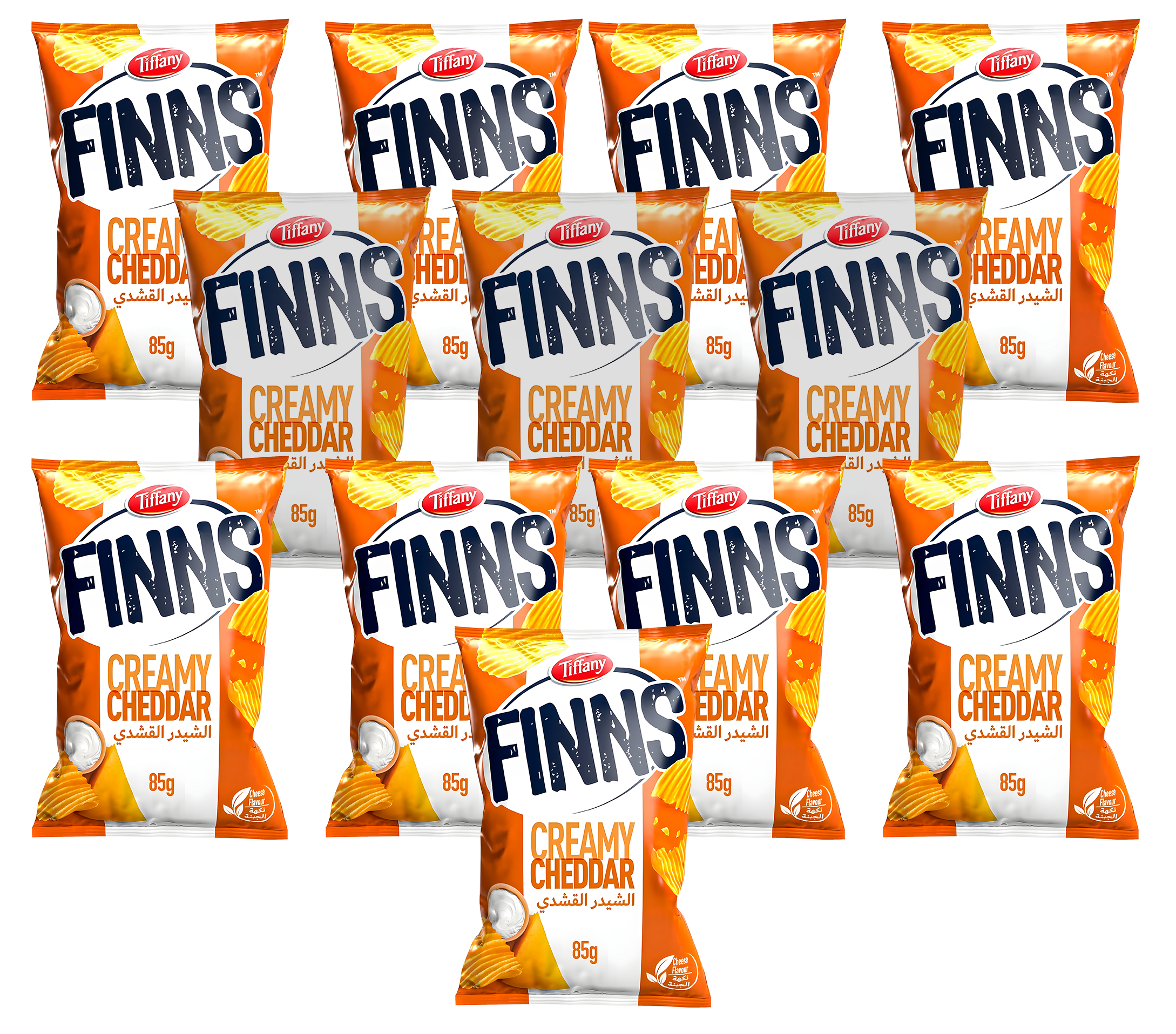 Finns Tiffany Crinkled Potato Chips 12x 85g Pouch Cheese